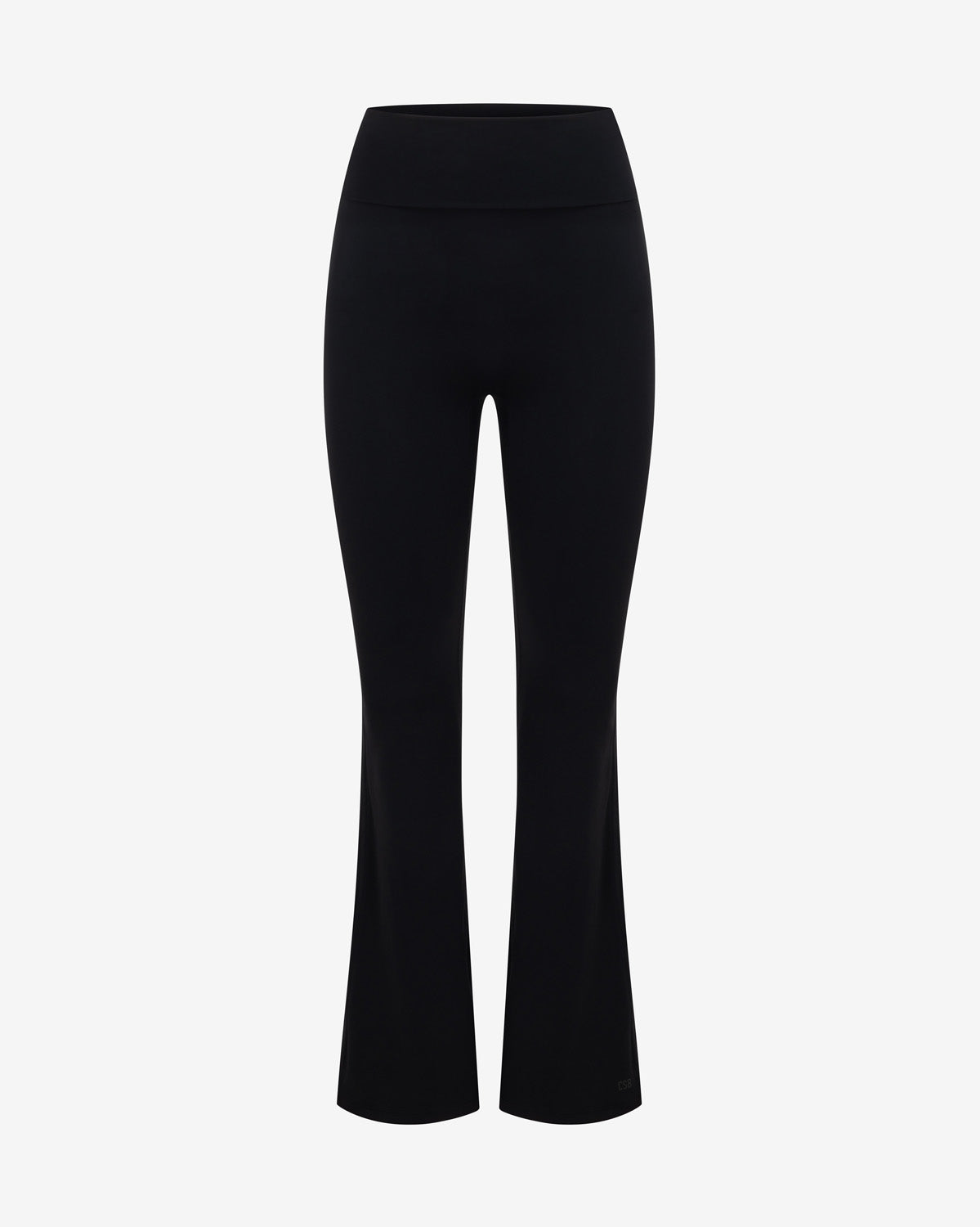 CSB Form Invisible Scrunch Flare Fold Over Leggings | Black