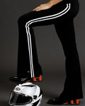 CSB Form Invisible Scrunch Fold Over Stripe Flare Leggings | Black