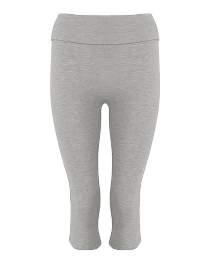 CSB Foldover Jersey Capri Leggings | Grey Marle