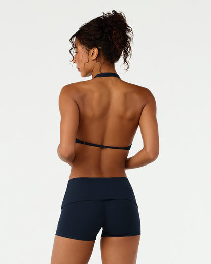CSB Form Triangle Halter Crop | Deep Navy