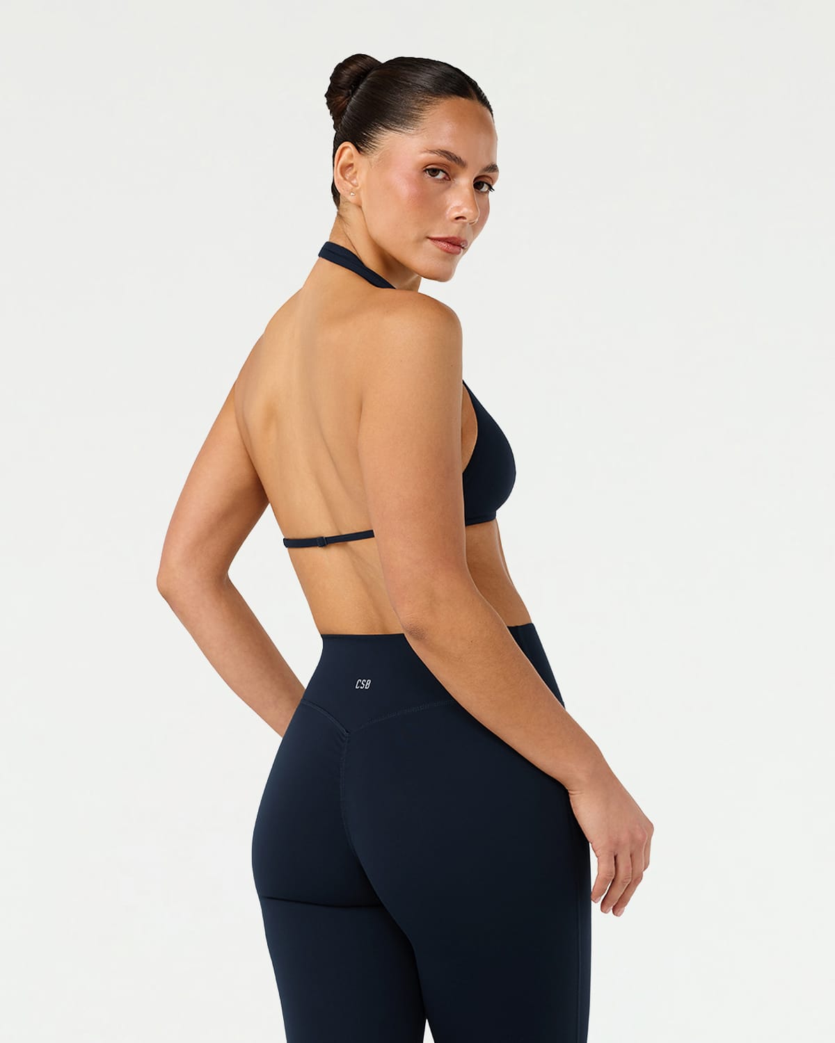 CSB Form Triangle Halter Crop | Deep Navy