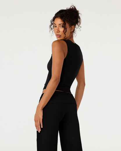 CSB Jersey V Neck Tank | Black