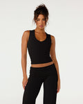 CSB Jersey V Neck Tank | Black