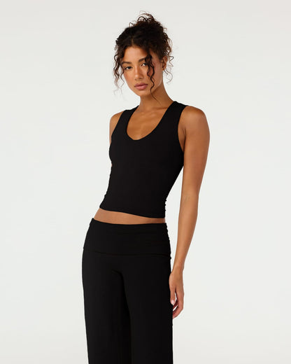 CSB Jersey V Neck Tank | Black