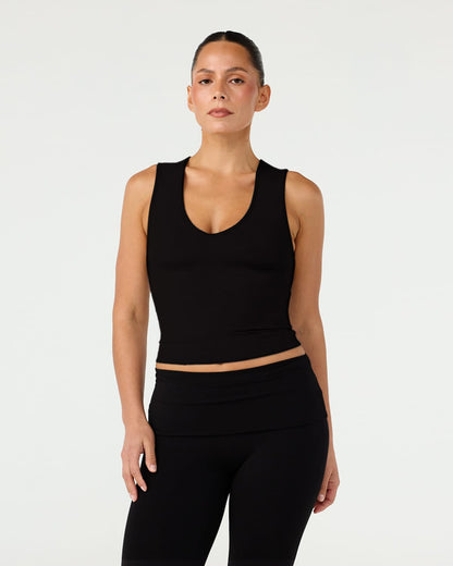 CSB Jersey V Neck Tank | Black