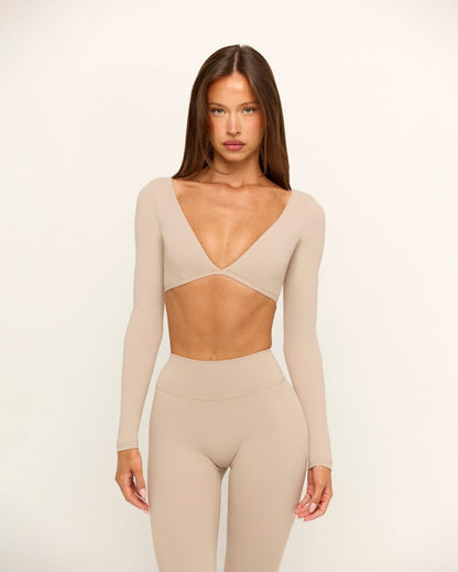 CSB Form Contour Long Sleeve Crop | Fawn