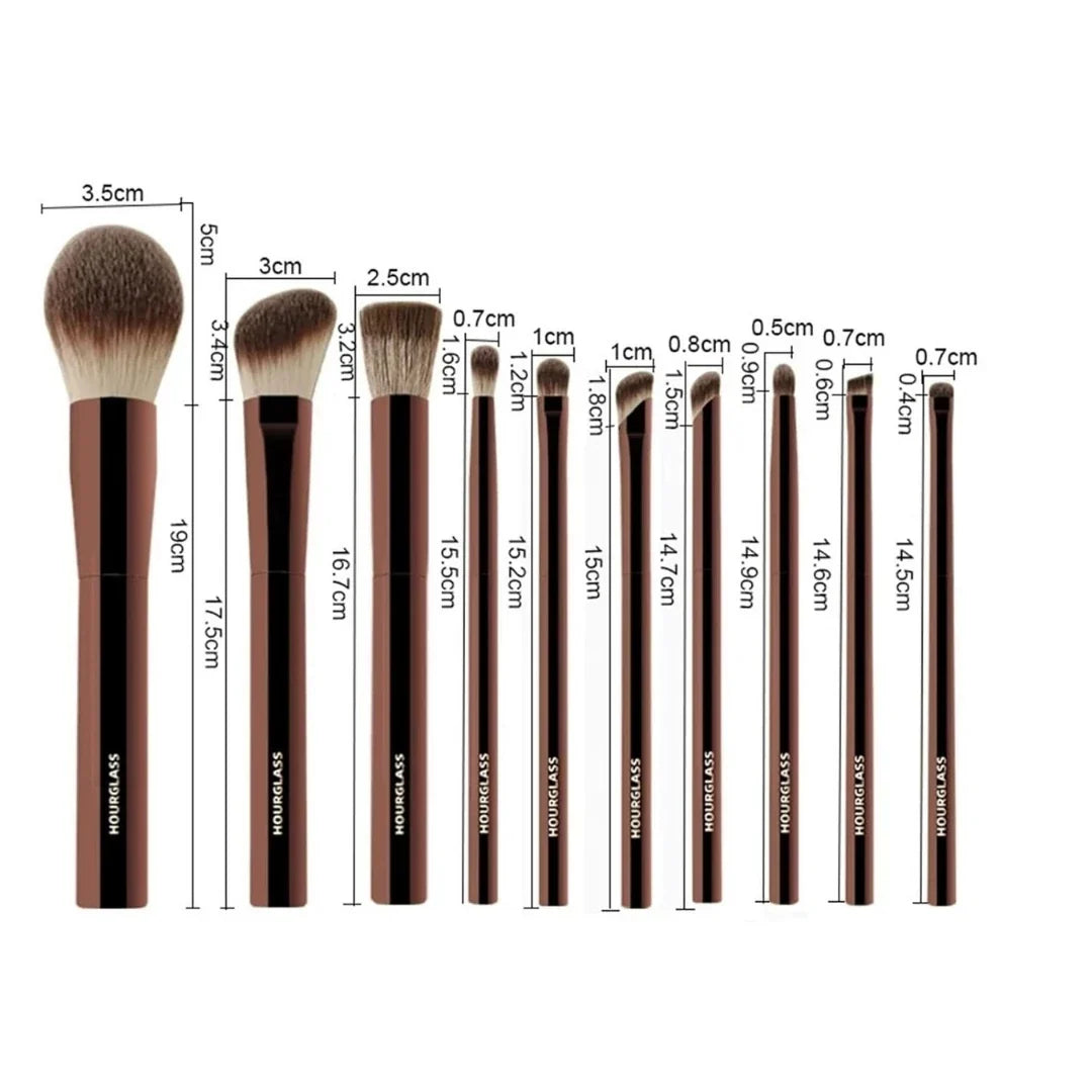 Hourglass Vegan Travel Ambient Brush Set – 10 Parça Vegan Seyahat Fırça Seti