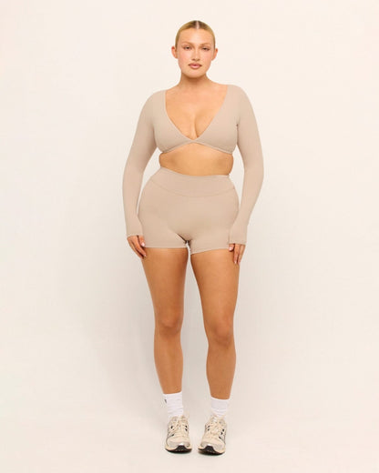 CSB Form Contour Long Sleeve Crop | Fawn