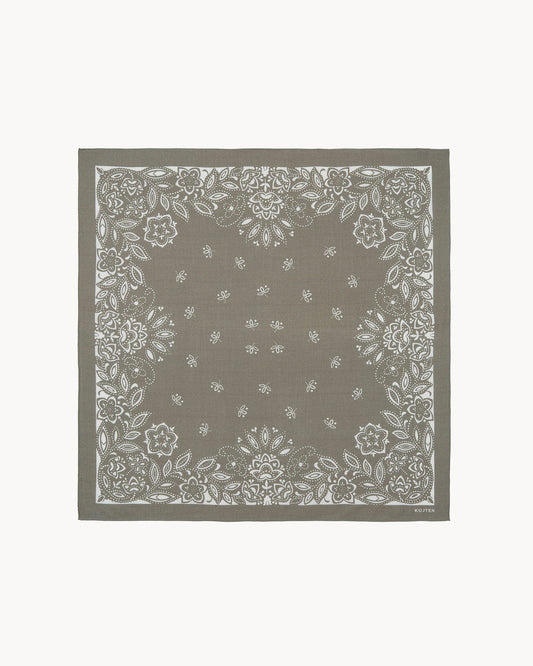 Grand Bandana Helia kaki chiné