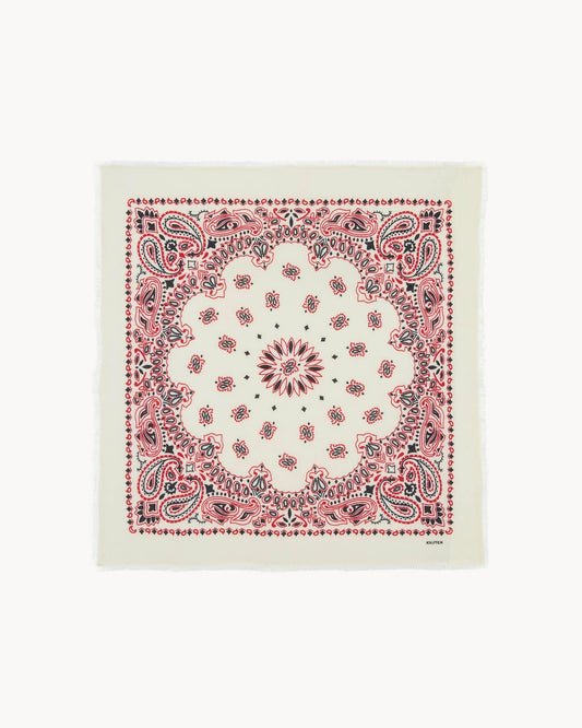 Grand Bandana Hachiko Western rouge corail