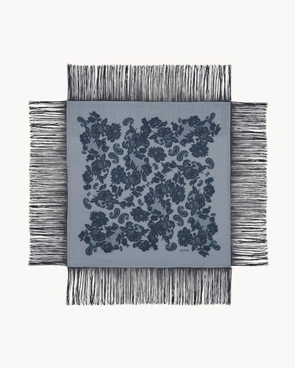Petit Bandana Heli Lace Fringes gris flanelle