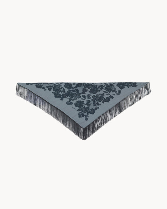 Petit Bandana Heli Lace Fringes gris flanelle