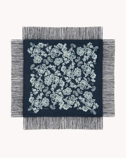 Grand Bandana Helia Lace Fringes noir