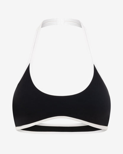 CSB Serenity Halter Crop | Black Two Tone