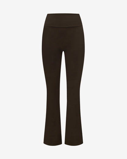 CSB Form Invisible Scrunch Flare Fold Over Leggings | Dark Chocolate