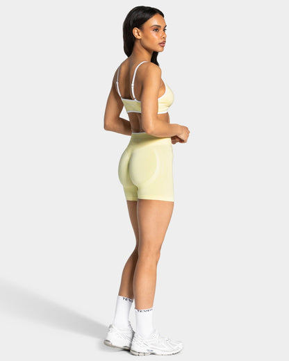 TEVEO Shorts Sculpt Scrunch Contrastline "Butter Yellow"