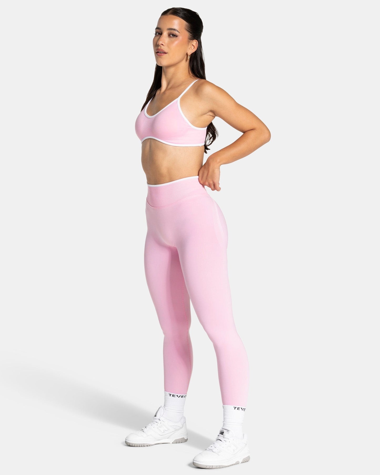 TEVEO Leggings Sculpt Scrunch Contrastline “True Pink"
