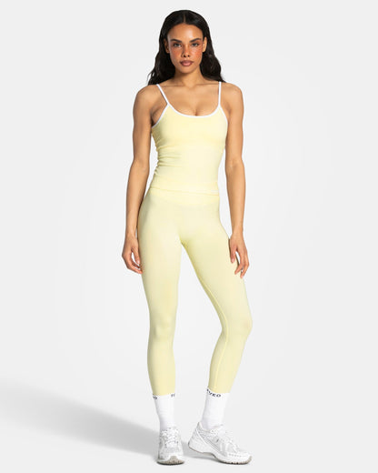 TEVEO Leggings Sculpt Scrunch Contrastline "Butter Yellow"