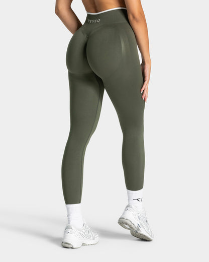 TEVEO Leggings Sculpt Scrunch Contrastline "Cachi"