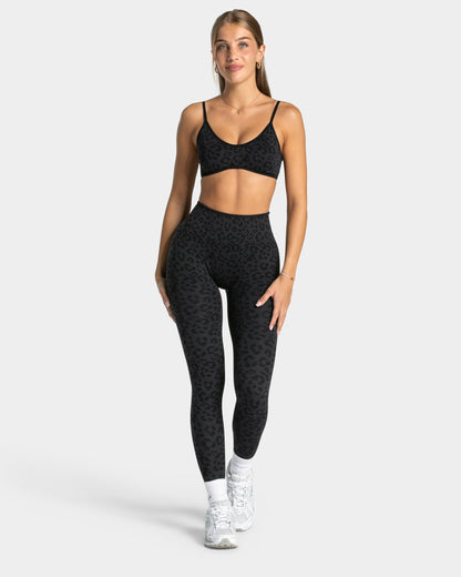 TEVEO Leggings Sculpt Scrunch Contrastline "Leo nero"