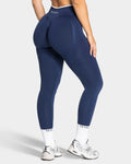 TEVEO Leggings Sculpt Scrunch Contrastline "Blu scuro"