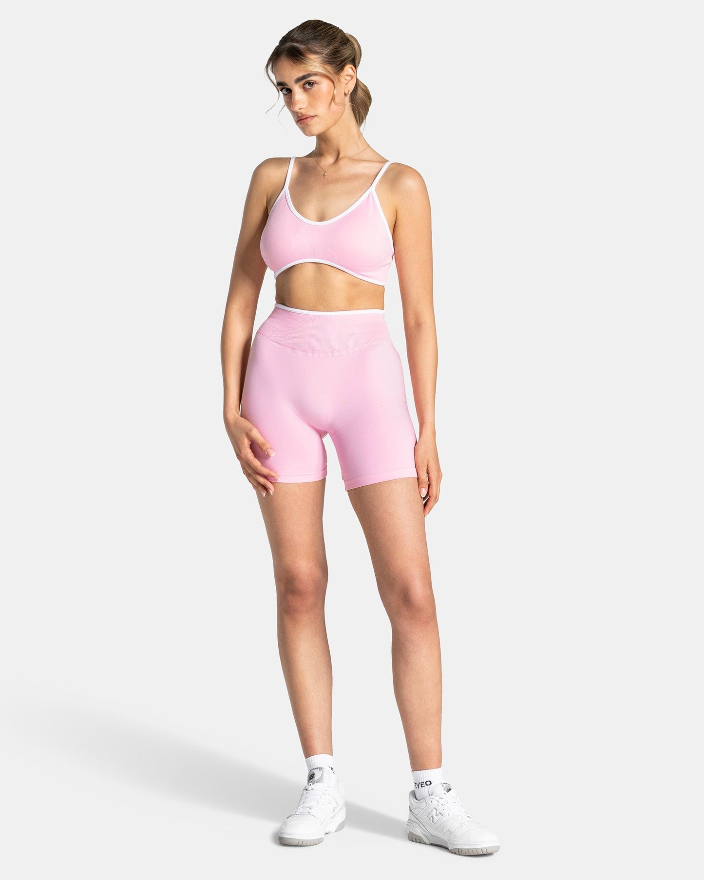 TEVEO Shorts Sculpt Scrunch Contrastline “True Pink"