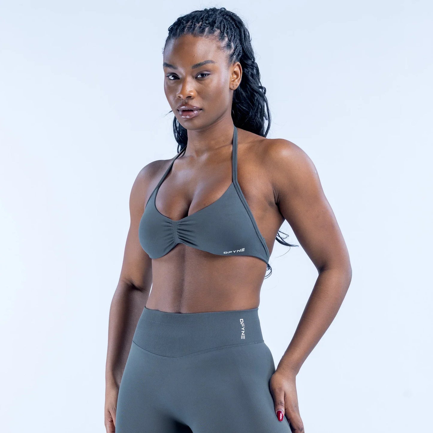 DFYNE Impact Strappy Bra Slate Grey