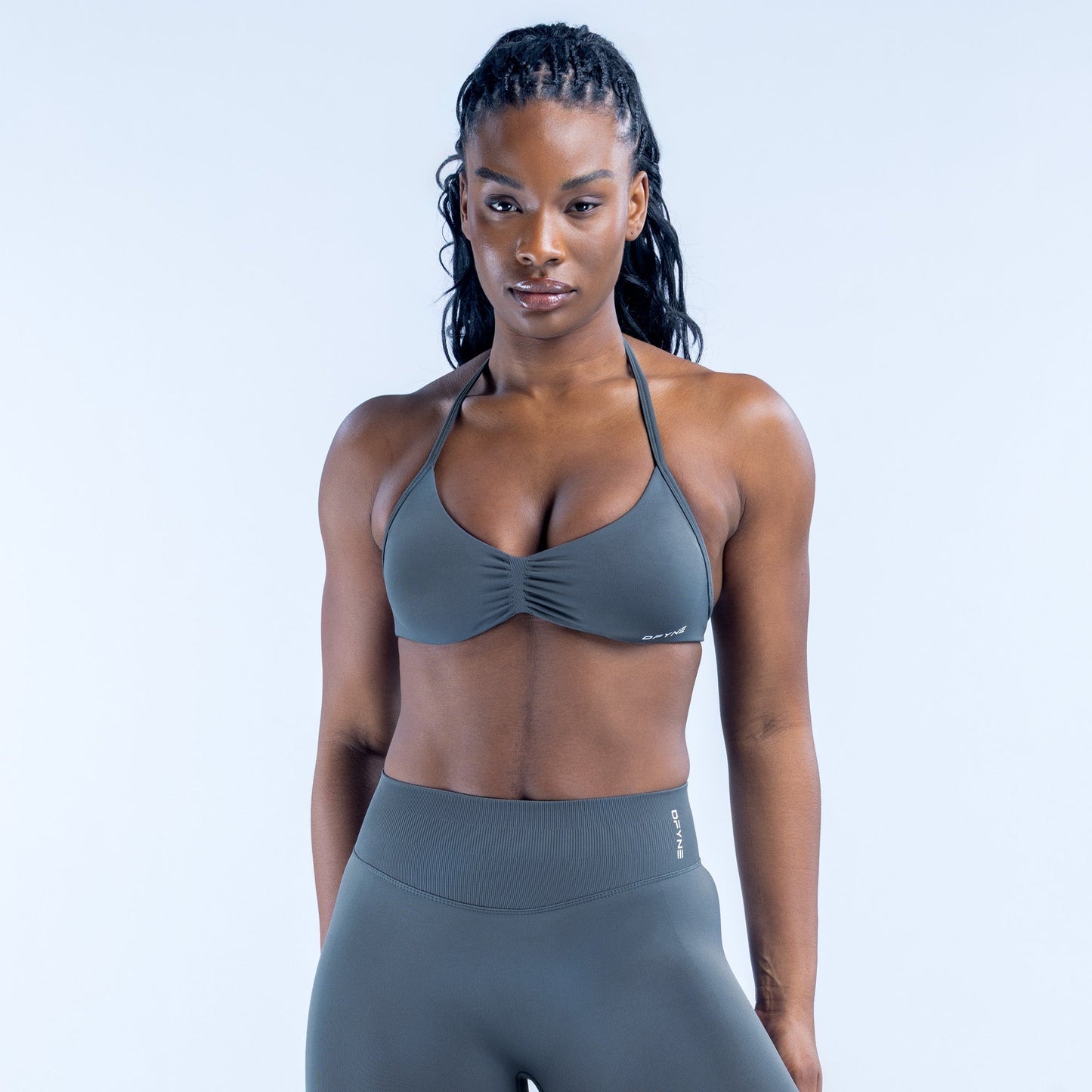 DFYNE Impact Strappy Bra Slate Grey