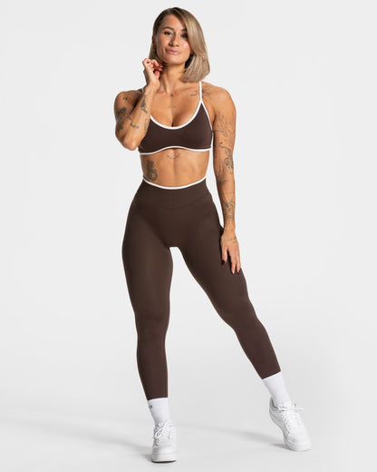TEVEO Leggings Sculpt Scrunch Contrastline "Espresso"