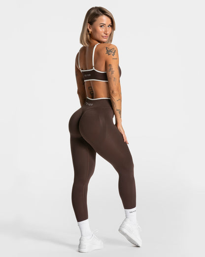 TEVEO Leggings Sculpt Scrunch Contrastline "Espresso"