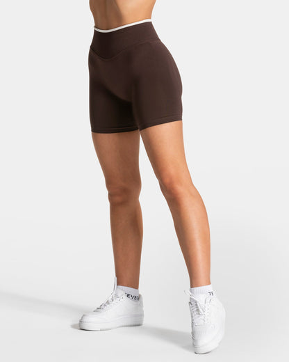 TEVEO Shorts Sculpt Scrunch Contrastline "Espresso"
