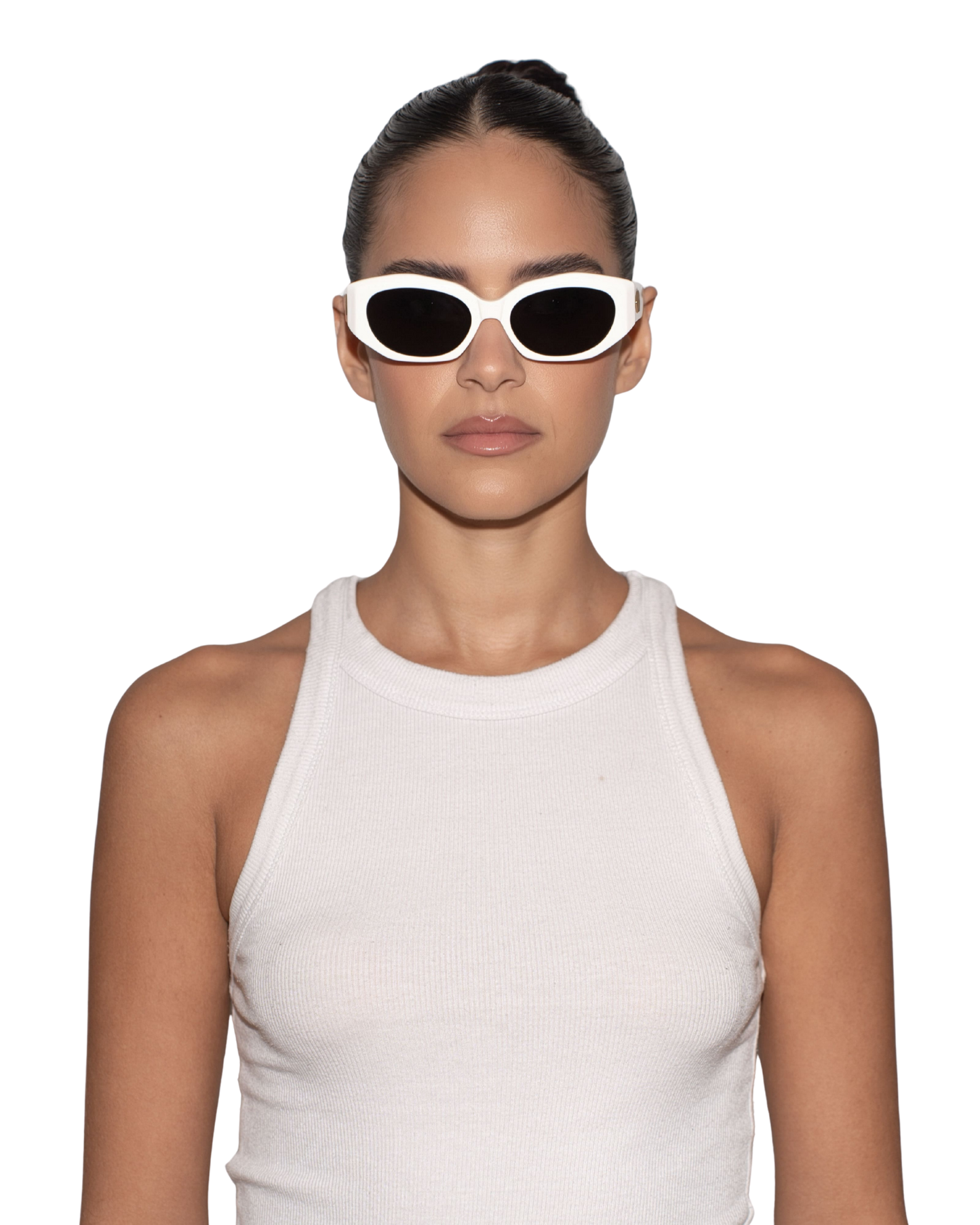 Blair - Cream on Black Sunglasses