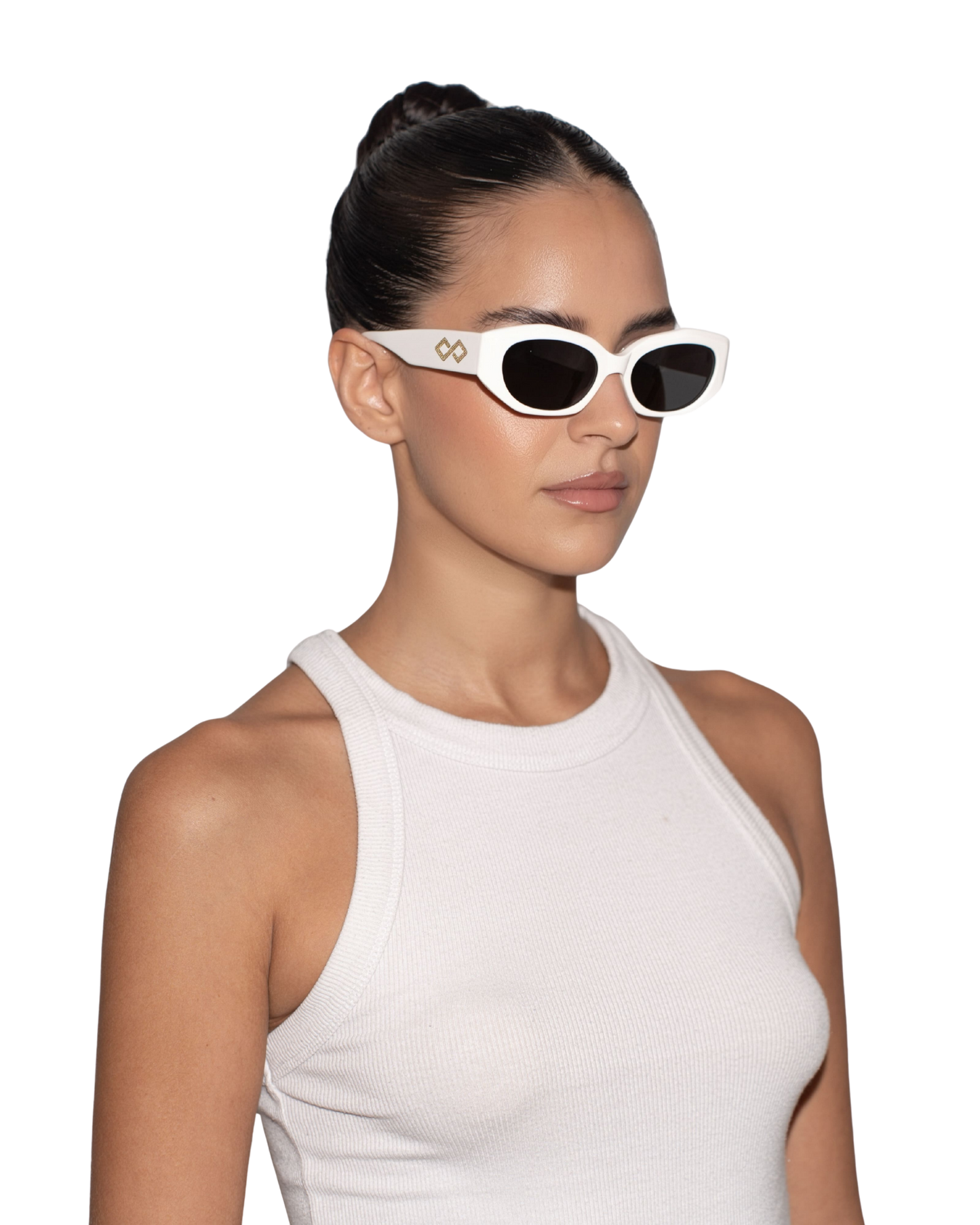 Blair - Cream on Black Sunglasses