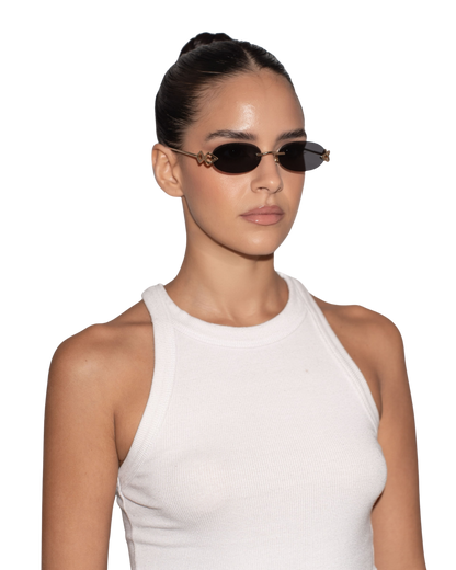 Cleo - Black on Gold Sunglasses