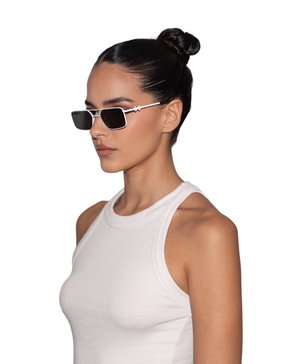 Devon - White Sunglasses