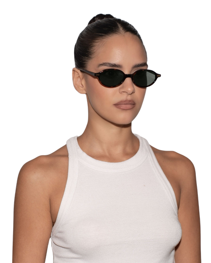 Noor - Green on Tortoise Sunglasses