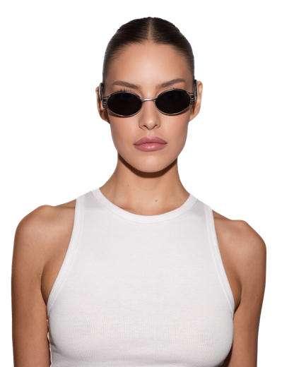 Pam - Black on Silver Sunglasses