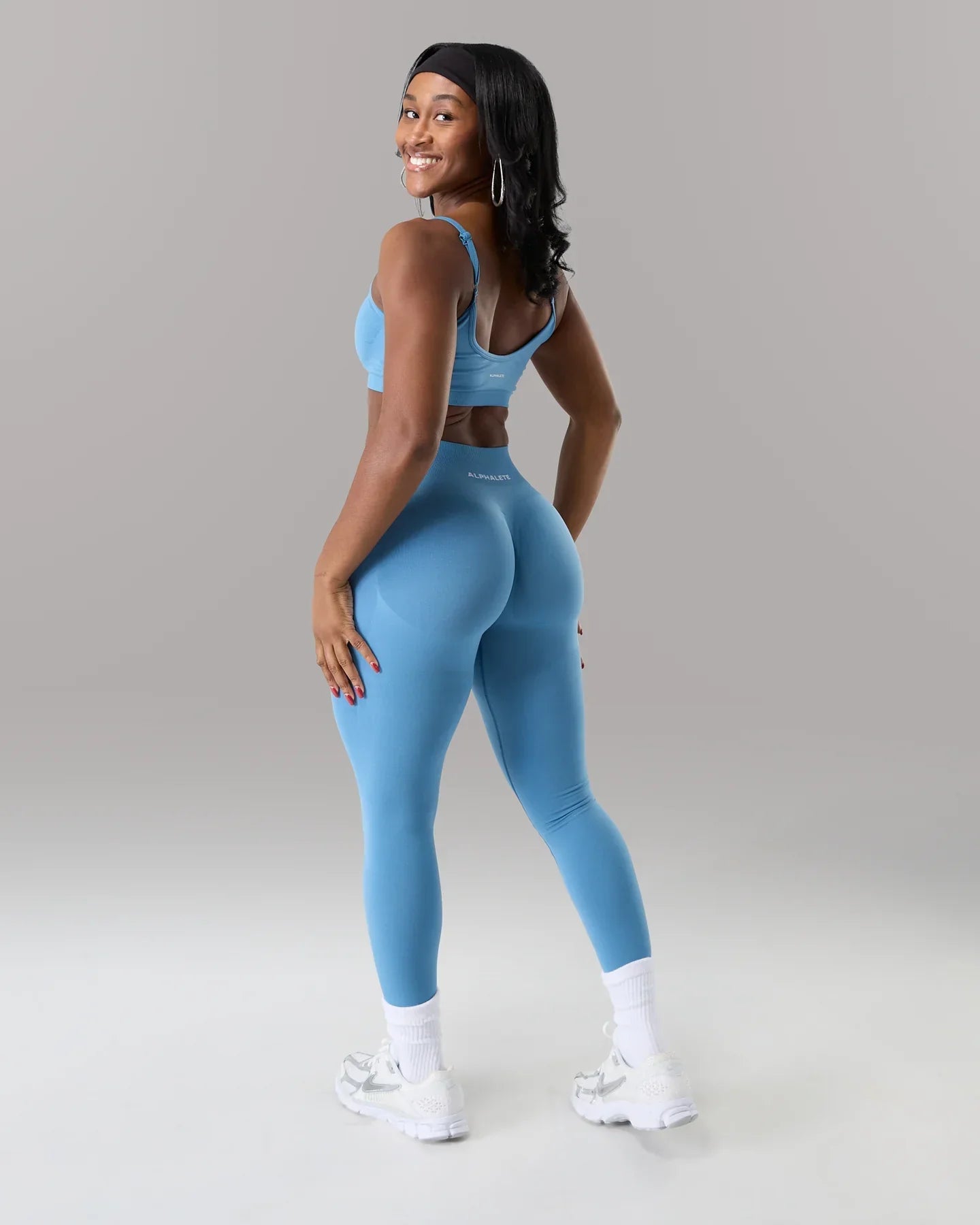 Pump Mid Rise Legging - Coastal Blue | Workout Leggings | Alphalete