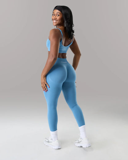 Pump Mid Rise Legging - Coastal Blue | Workout Leggings | Alphalete