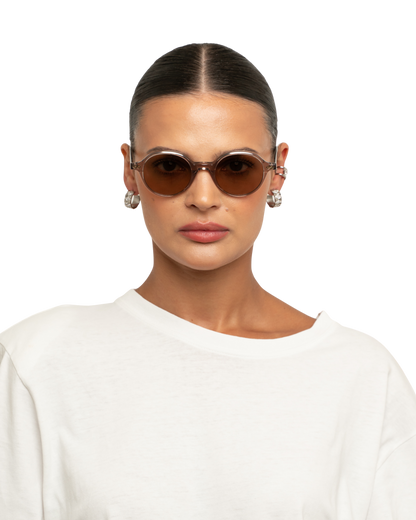 Rey - Clear Brown Sunglasses