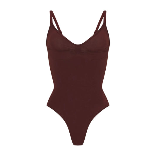 Skims Seamless Sculpt Thong Bodysuit Oxblood