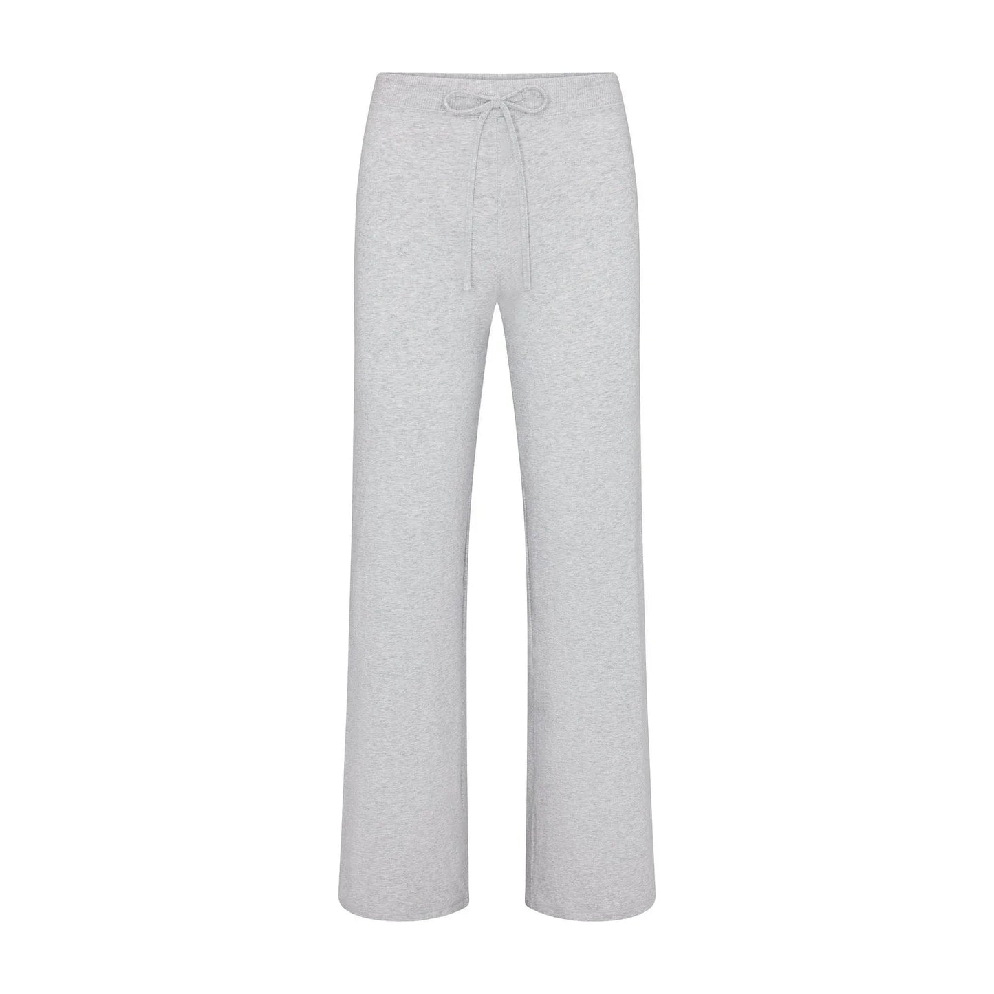 Skims Cotton Jersey Straight Leg Pant Light Heather Grey