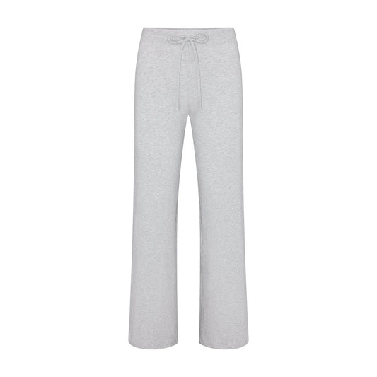 Skims Cotton Jersey Straight Leg Pant Light Heather Grey