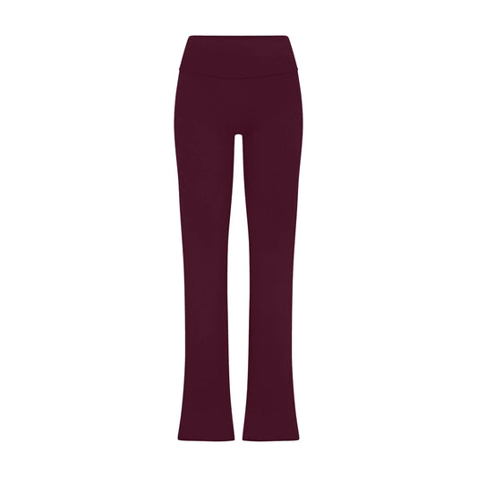 Skims Cotton Jersey Foldover Pant Deep Berry