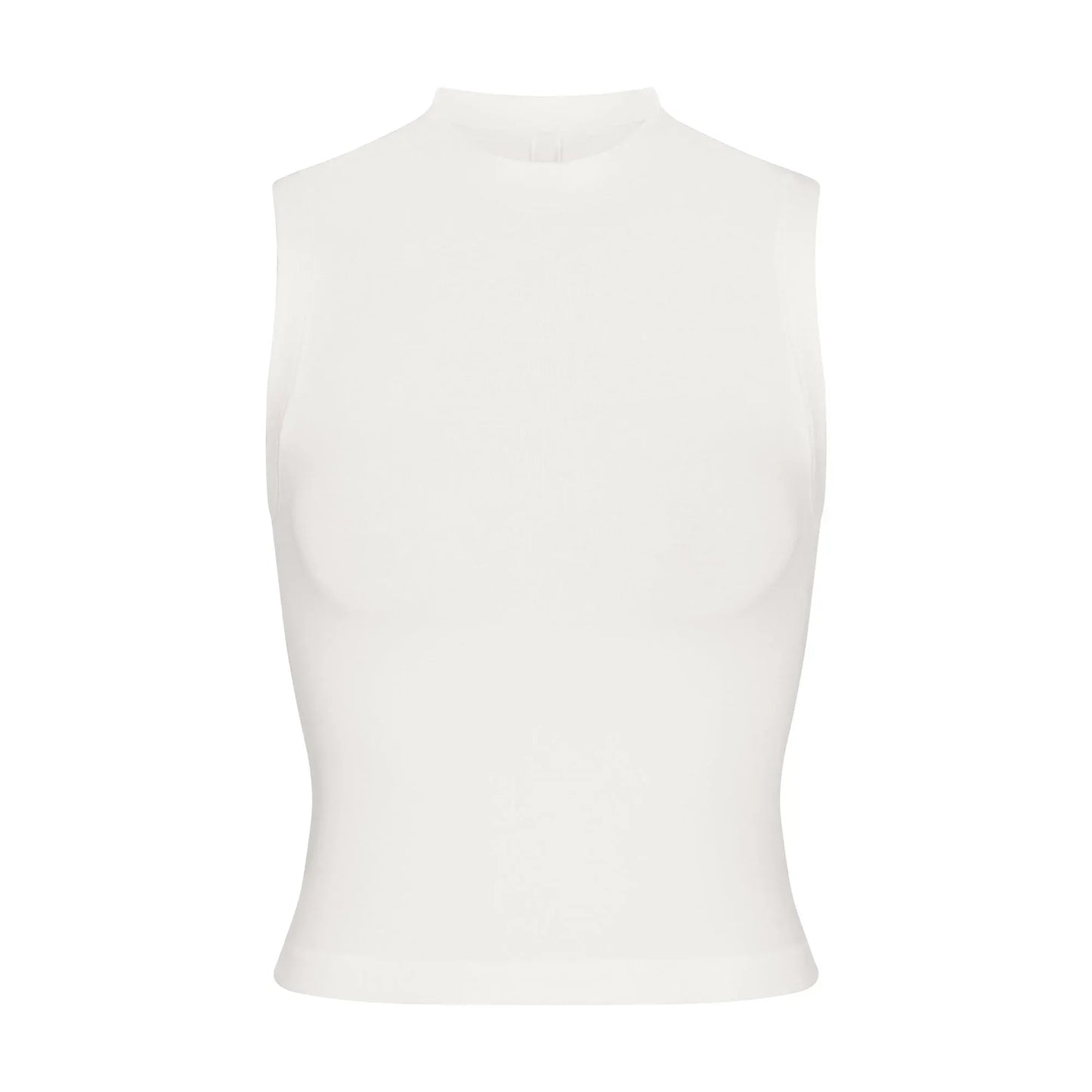 Skims Cotton Jersey Mock Neck Tank Marble