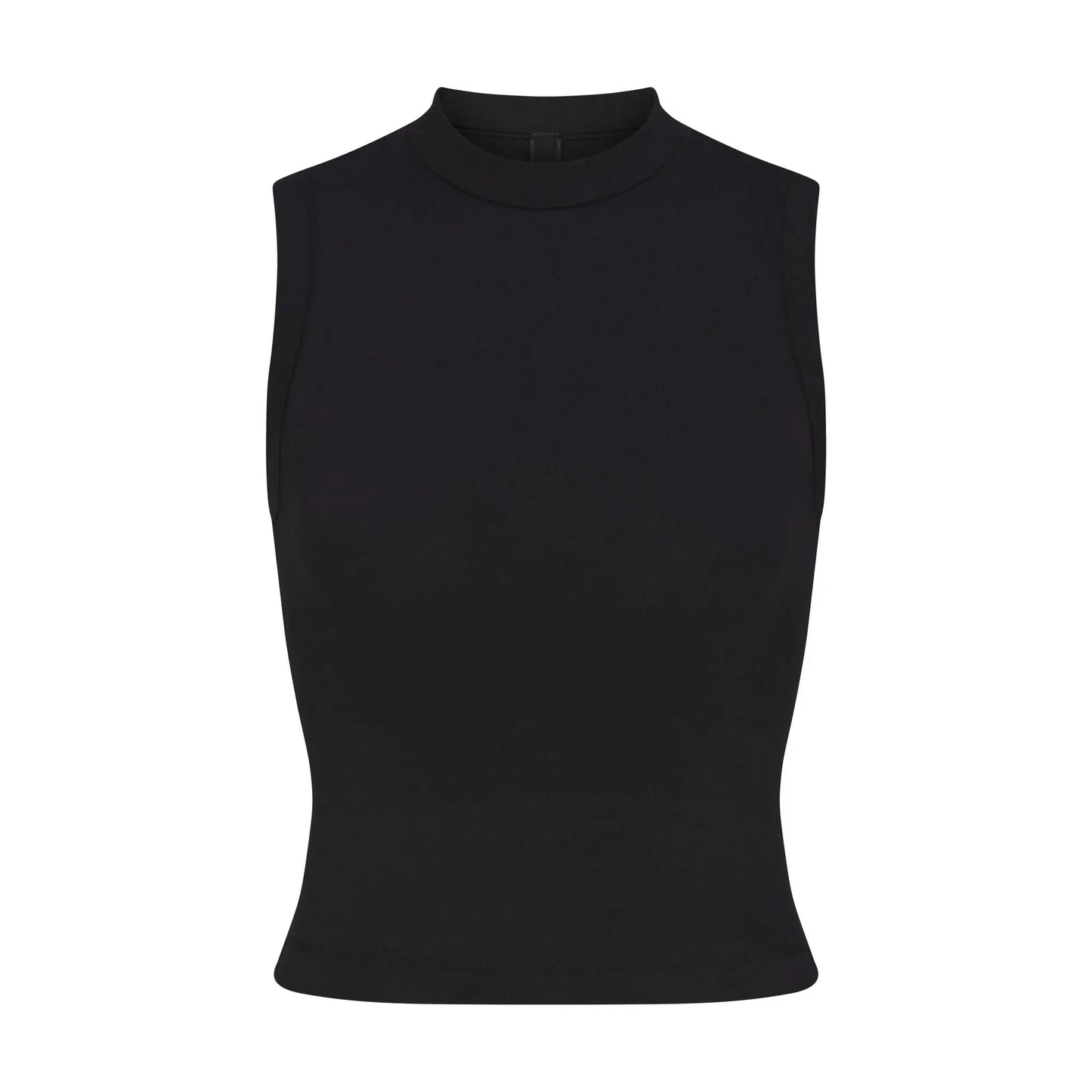 Skims Cotton Jersey Mock Neck Tank Soot