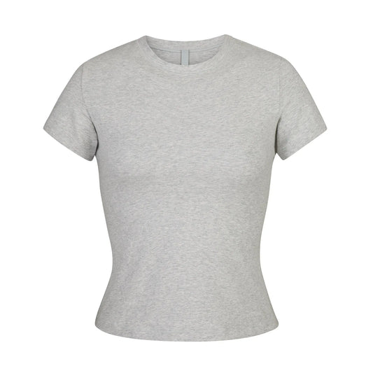 Skims Cotton Jersey T-shirt Light Heather Grey