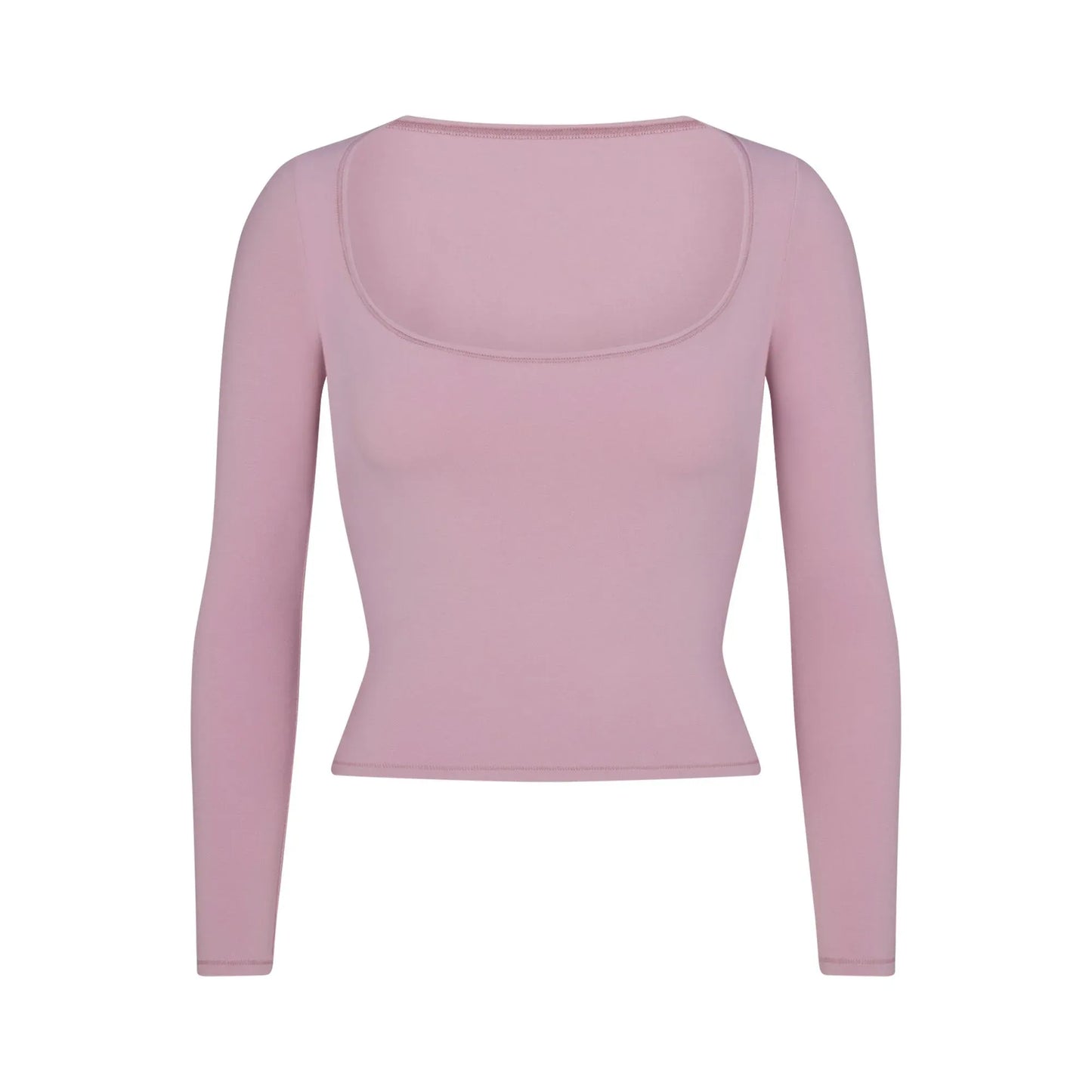 Skims Cotton Jersey Scoop Neck Long Sleeve Top Dusk