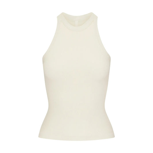 Skims Soft Lounge High Neck Tank Bone