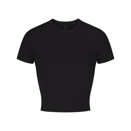 Skims Soft Lounge Cropped T-shirt Onyx